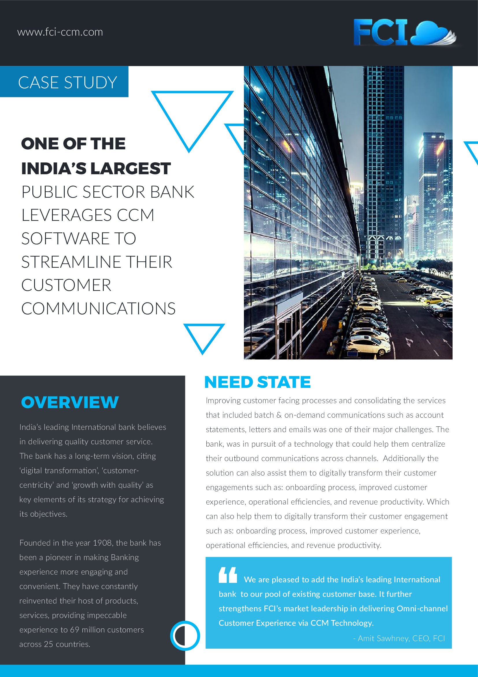 FCI CCM Revolutionized India’s 2nd Largest Public Sector Bank Legacy System